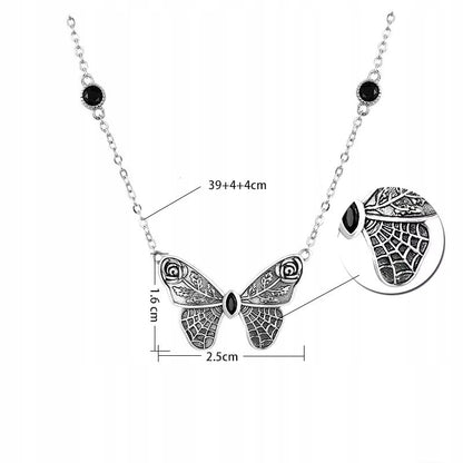 Naszyjnik srebrny motyl z cyrkoniami - srebro S925