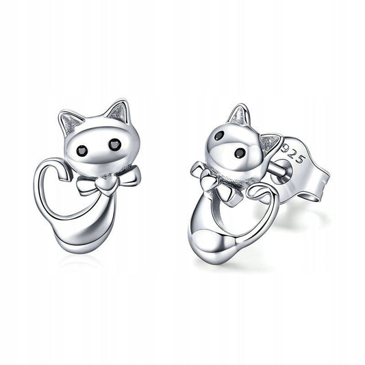 Srebrne kolczyki kotki dla dziewczynki - srebro S925